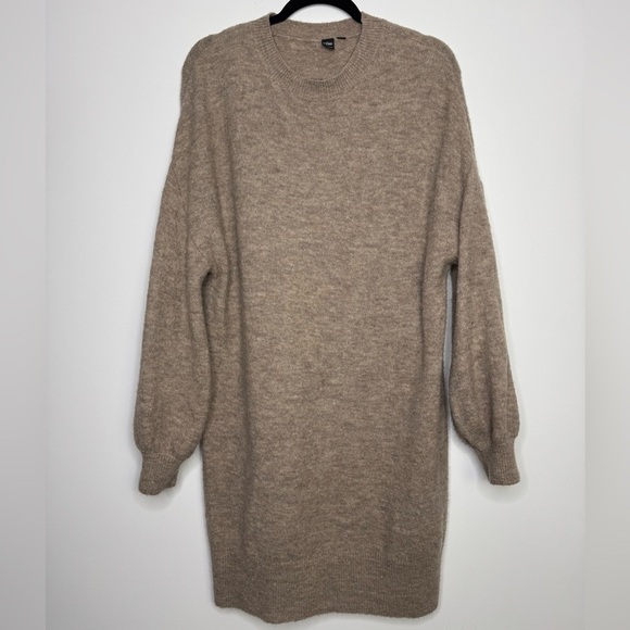 Simons Dresses & Skirts - Simons tan wool mohair knit sweater dress